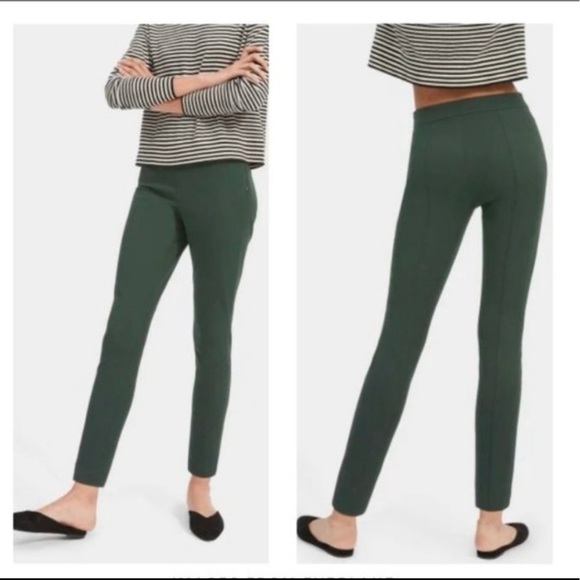 Everlane Pants - Everlane The Side-Zip Stretch Cotton Pant Cropped Dark Green